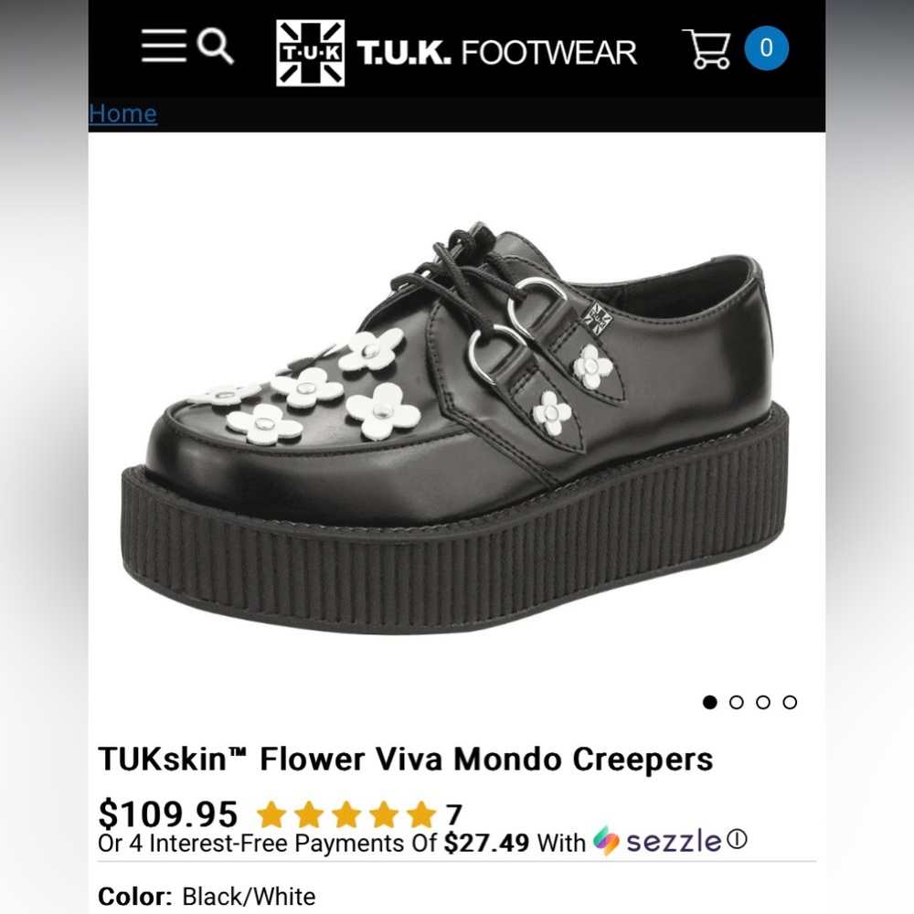 T.U.K. Flower Viva Mondo Creepers Size 5 - LIKE NEW!!!